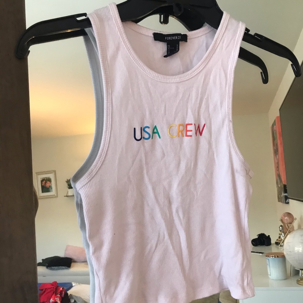 Racer back cropped tank top